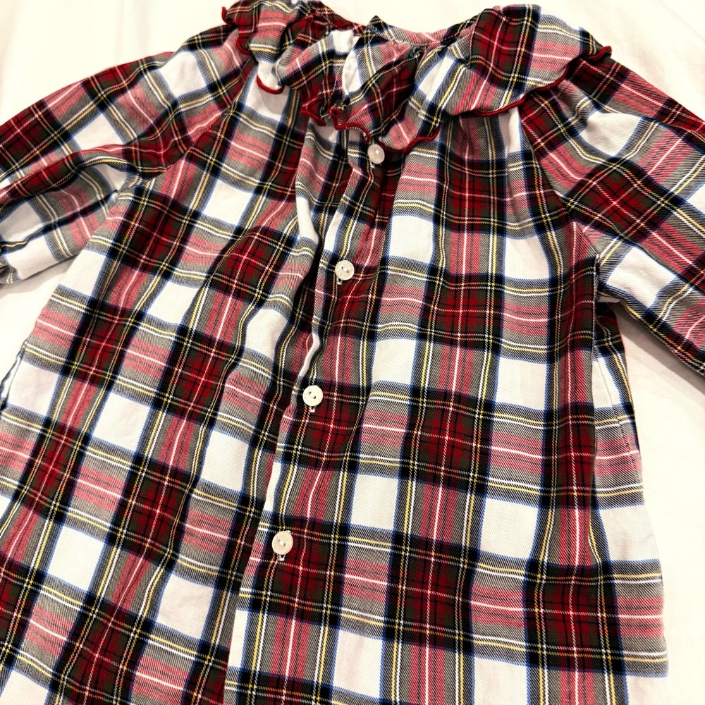 Plaid Ruffle Collar Blouse - Picture 6 of 7